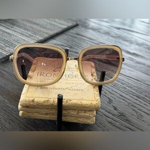 Chloé Translucent Beige Square Sunglasses with Brown Lenses